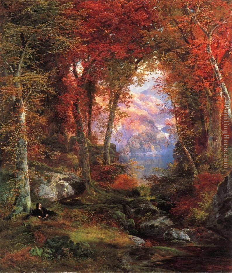 The Autumnal Woods painting - Thomas Moran The Autumnal Woods art painting